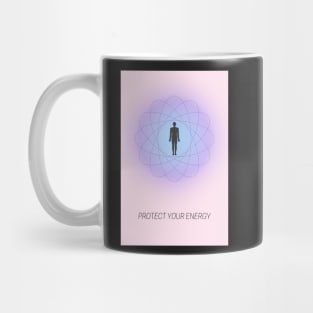 Protect Your Energy ura Aesthetic Pink and Purple Grainy Gradient Mug